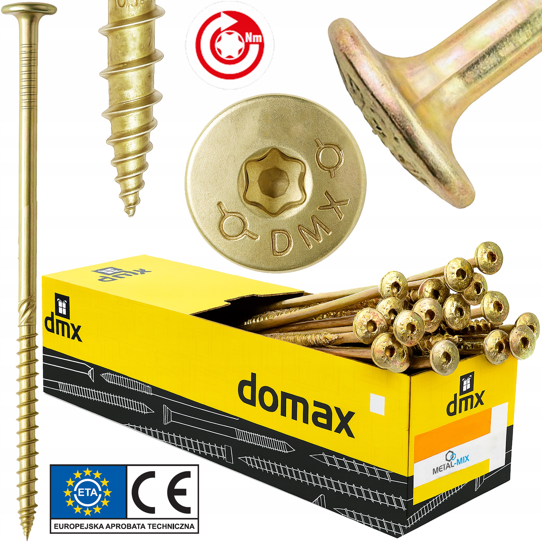 DOMAX - Konstrukciniai medsraigčiai - padidinta TX galva